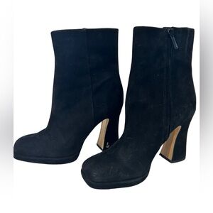 Sam Edelman Womens Jaye Suede Ankle Booties Black Sz 8, MSRP $180